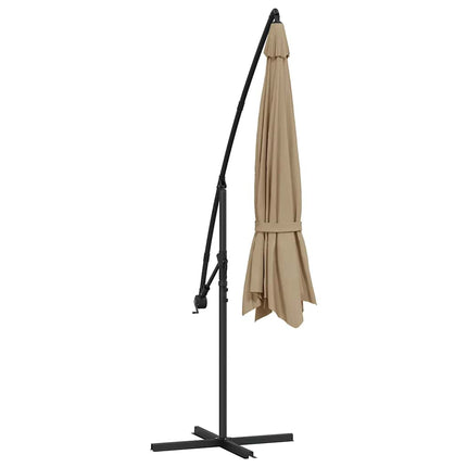 Frihängande trädgårdsparasoll med aluminiumstång 350 cm taupe