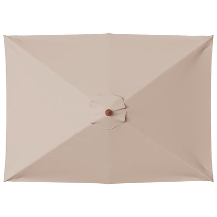 Trädgårdsparasoll med trästång 150x200 cm taupe