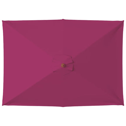 Trädgårdsparasoll med trästång 150x200 cm vinröd
