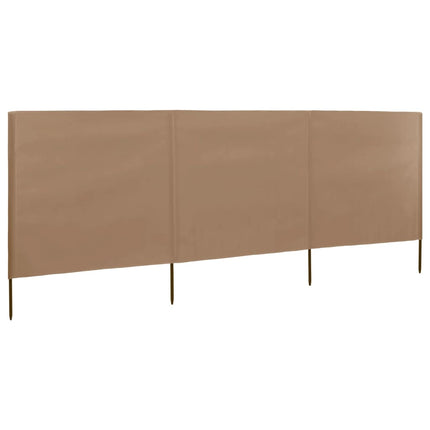 Vindskydd 3 paneler tyg 400x120 cm taupe
