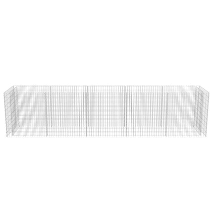 Planteringsgabion upphöjd galvaniserat stål 450x90x100 cm