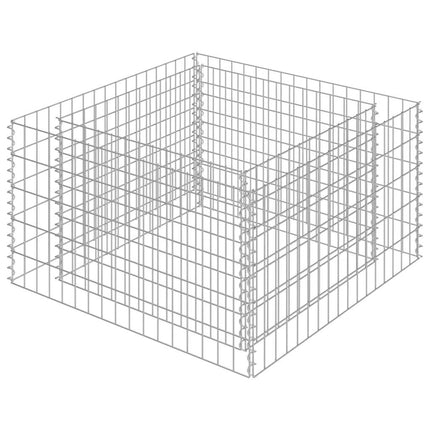 Planteringsgabion upphöjd galvaniserat stål 90x90x50 cm