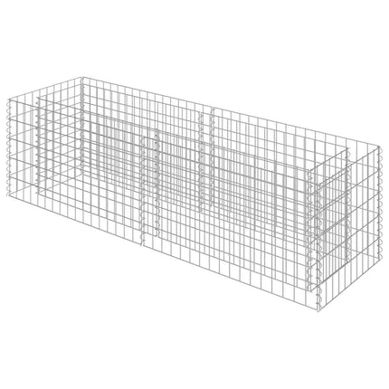Planteringsgabion upphöjd galvaniserat stål 180x50x50 cm