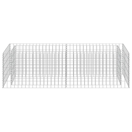 Planteringsgabion upphöjd galvaniserat stål 180x50x50 cm