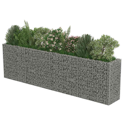 Planteringsgabion upphöjd galvaniserat stål 360x50x100 cm