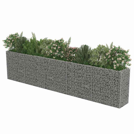 Planteringsgabion upphöjd galvaniserat stål 450x50x100 cm