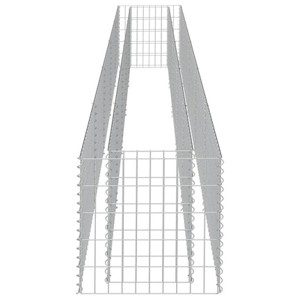 Planteringsgabion upphöjd galvaniserat stål 450x50x50 cm