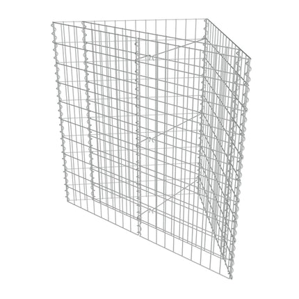 Planteringsgabion upphöjd galvaniserat stål 75x75x100 cm
