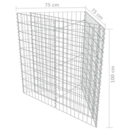 Planteringsgabion upphöjd galvaniserat stål 75x75x100 cm