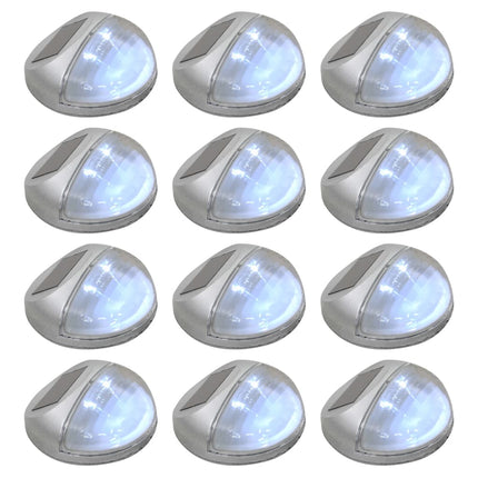 Sollampa vägg LED set 12 st rund silver