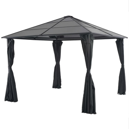Paviljong med draperi aluminium 3x3 m svart