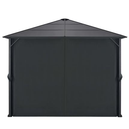 Paviljong med draperi aluminium 3x3 m svart