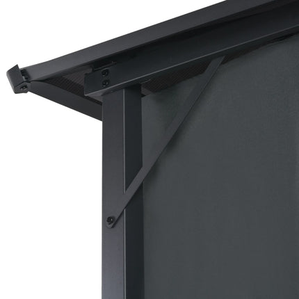 Paviljong med draperi aluminium 3x3 m svart