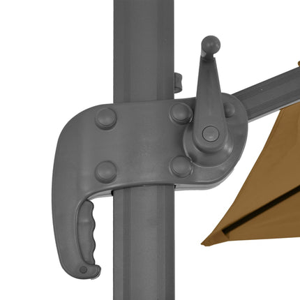Fribärande trädgårdsparasoll med aluminiumstång 400x300 cm taupe