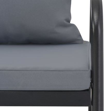Trädgårdssoffa 2-sits med dynor aluminium grå
