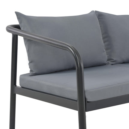 Trädgårdssoffa 2-sits med dynor aluminium grå
