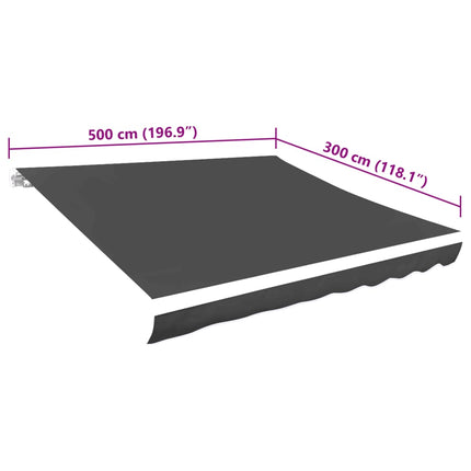 Markisduk antracit 5x3 m