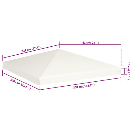 Paviljongtak 310 g/m² 3x3 m gräddvit