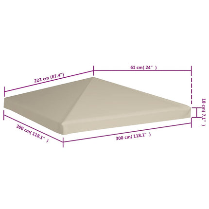 Paviljongtak 310 g/m² 3x3 m beige