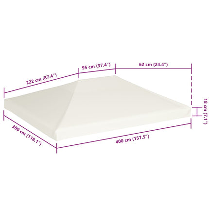 Paviljongtak 310 g/m² 4x3 m gräddvit