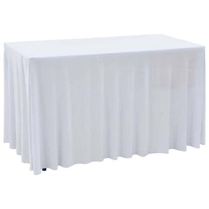 Bordsöverdrag 2 st stretch golvlångt vit 243x76x74 cm