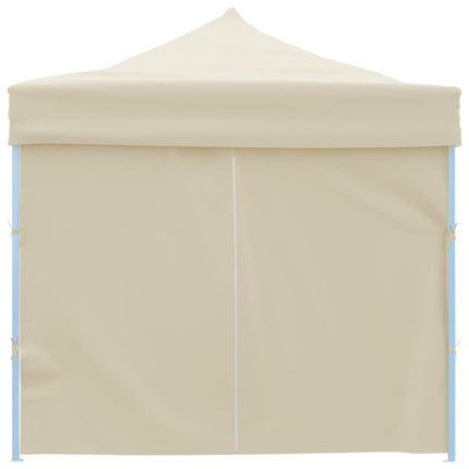 Pop-Up hopfällbart partytält med 8 sidoväggar gräddvit 870x291x315 cm
