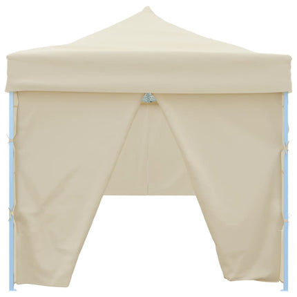 Pop-Up hopfällbart partytält med 8 sidoväggar gräddvit 870x291x315 cm