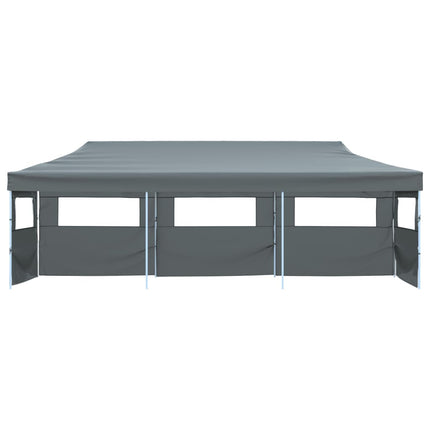 Pop-Up hopfällbart partytält med 5 sidoväggar 870x291x315 cm antracit