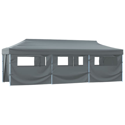 Pop-Up hopfällbart partytält med 8 sidoväggar 870x291x315 cm antracit