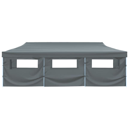 Pop-Up hopfällbart partytält med 8 sidoväggar 870x291x315 cm antracit