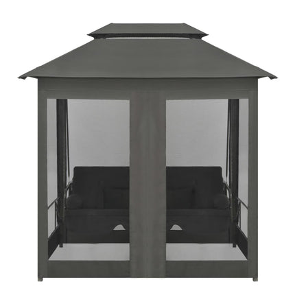 Hammock med tak antracit 220x160x240 cm stål