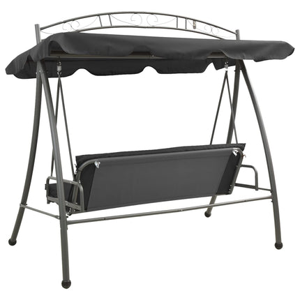Hammock med tak antracit 198x120x205 cm stål