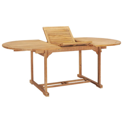 Matgrupp för trädgården 7 delar 150-200x100x75 cm teakträ