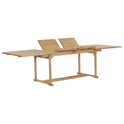 Matgrupp för trädgården 9 delar 180-280x100x75 cm teakträ
