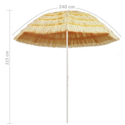 Strandparasoll naturlig 240 cm Hawaii-stil