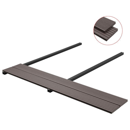 Däckbräda 4 pcs Mörkbrun WPC