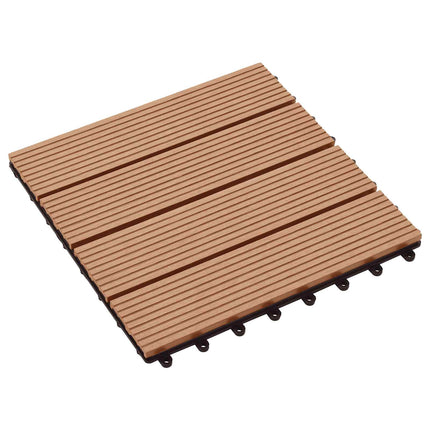 Terrassplattor 11 st Teak 30 x 30 cm WPC