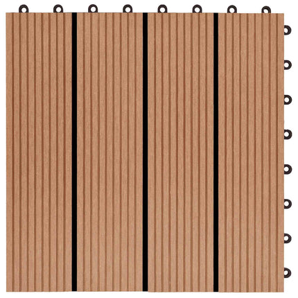 Terrassplattor 11 st Teak 30 x 30 cm WPC