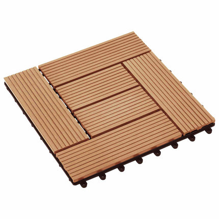 Terrassplattor 11 pcs Teak 30 x 30 cm WPC