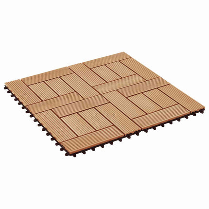 Terrassplattor 11 st Teak 30 x 30 cm WPC