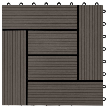 Terrassplattor 11 st Mörkbrun 30 x 30 cm WPC