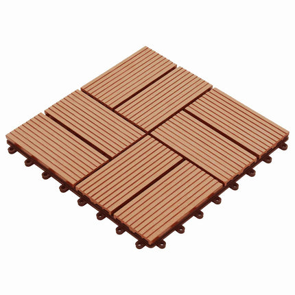 Terrassplattor 11 st Teak 30 x 30 cm WPC