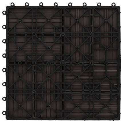 Terrassplattor 11 pcs Mörkbrun 30 x 30 cm WPC