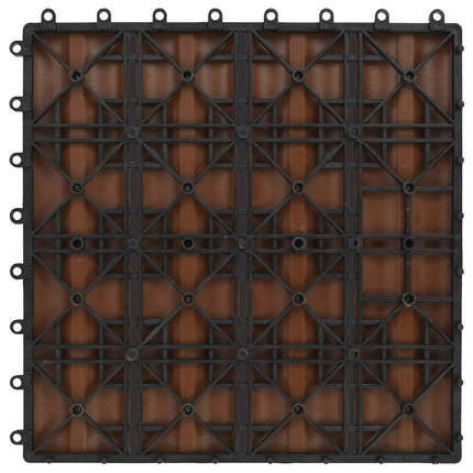 Terrassplattor 3D-design 11 pcs Ljusbrun 30 x 30 cm WPC
