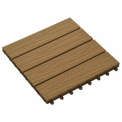 Terrassplattor 3D-design 11 pcs Teak 30 x 30 cm WPC