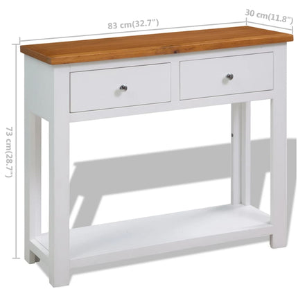 Konsolbord 83x30x73 cm massiv ek