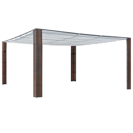 Paviljong med tak konstrotting 400x400x200 cm brun och gräddvit