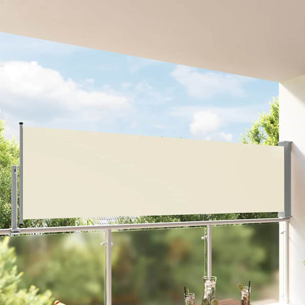 Infällbar sidomarkis 100 x 300 cm gräddvit