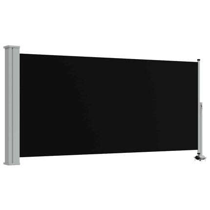 Infällbar sidomarkis 120 x 300 cm svart