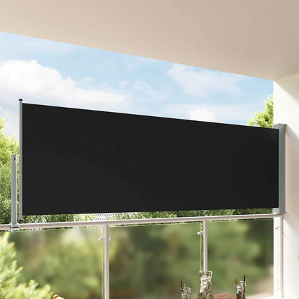 Infällbar sidomarkis 120 x 300 cm svart